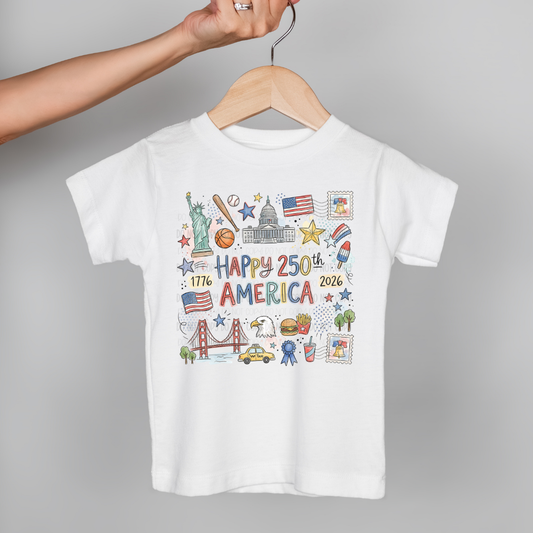 Happy 250th America | Graphic Apparel Tee