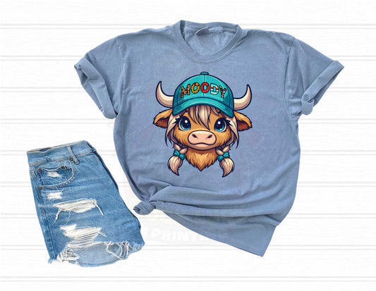 Moody_ Pigtails_Highland Cow_Shirt
