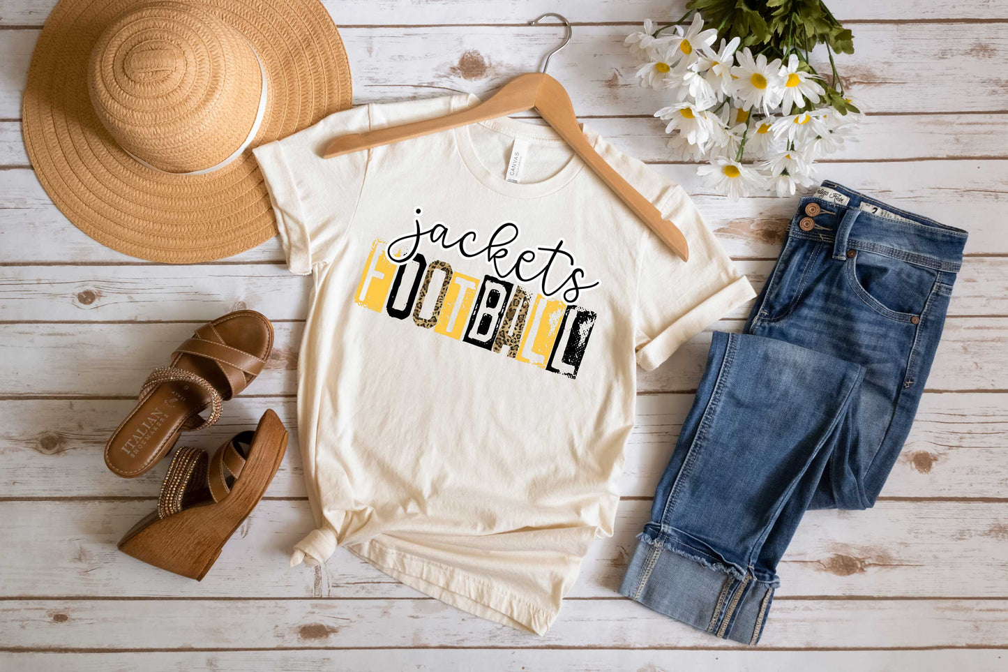 Jackets Football Black and Gold TShirt