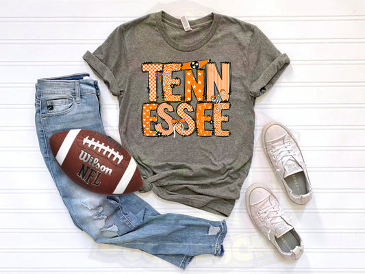 Tennessee Word Art_Orange Shirt