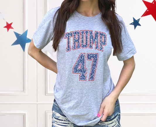 Trump 47 Faux Glitter_Shirt
