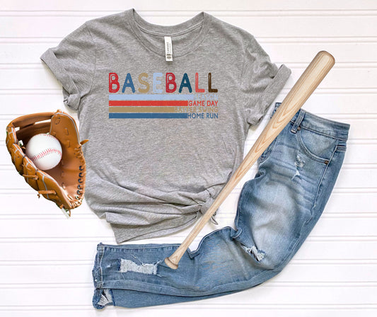 Baseball Season Artwork Distressed Shirt