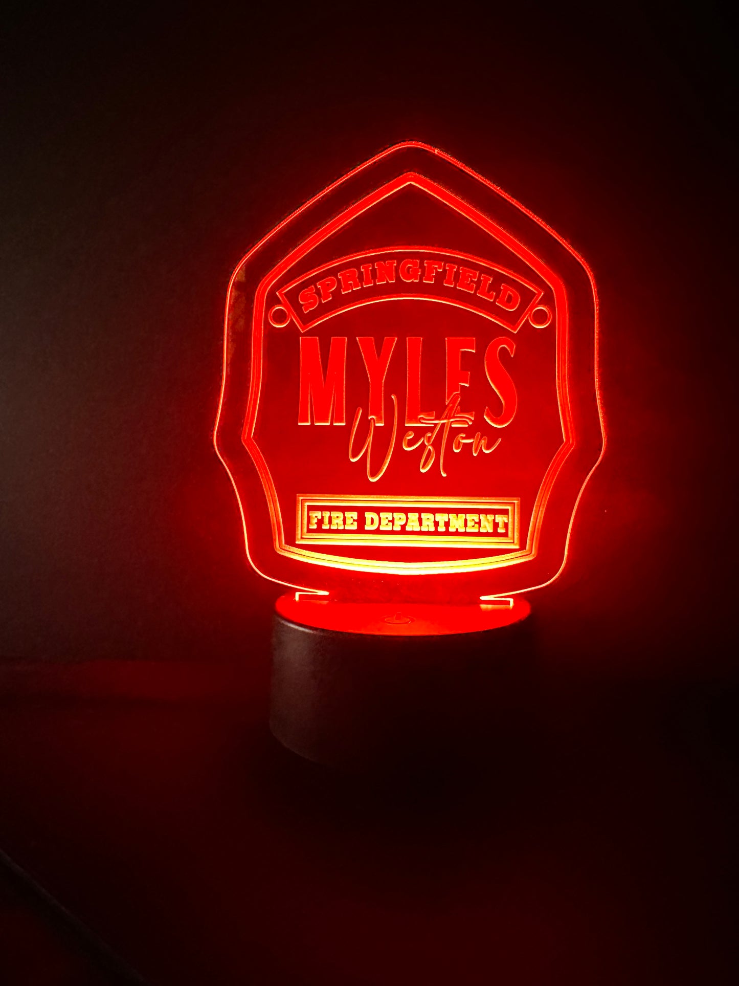 Firefighter Shield 3d LED Night Light, Desk Lamp