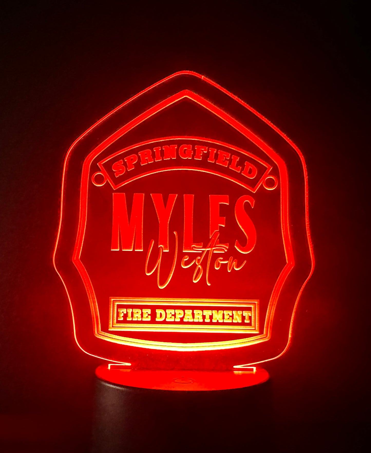 Firefighter Shield 3d LED Night Light, Desk Lamp