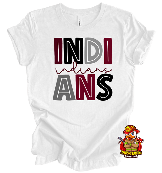 Youth Indians Block Letters Shirt