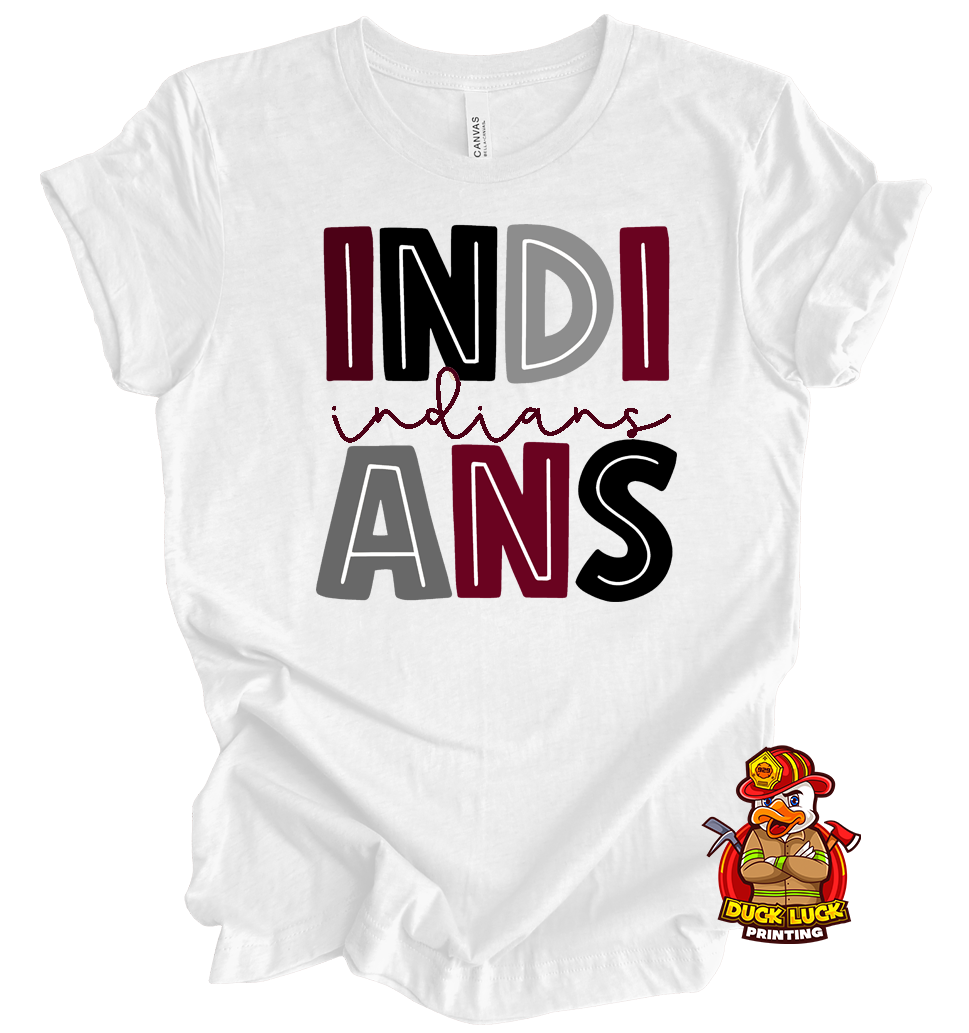 Youth Indians Block Letters Shirt