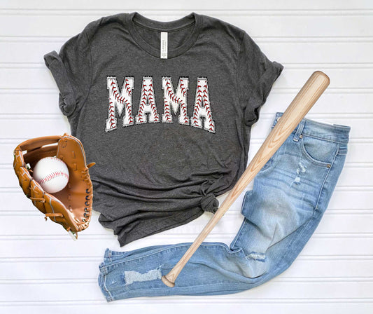 Baseball Mama Varsity_Faux Glitter_Shirt