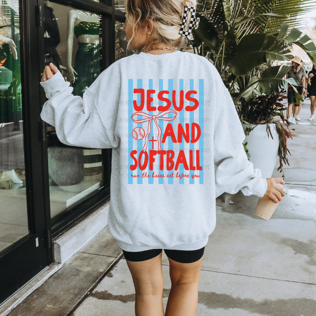Jesus And Softball  | Graphic Apparel Tee
