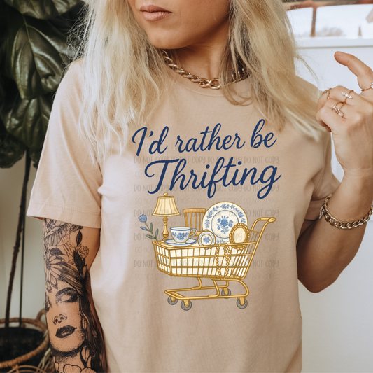 Id Rather Be Thrifting | Graphic Apparel Tee