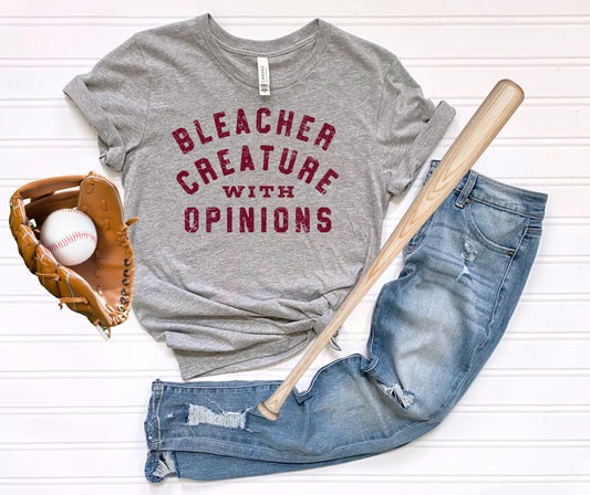 Bleacher Creature with Opinions Shirt | Funny Baseball Mom Tee | Sports Mom Shirt