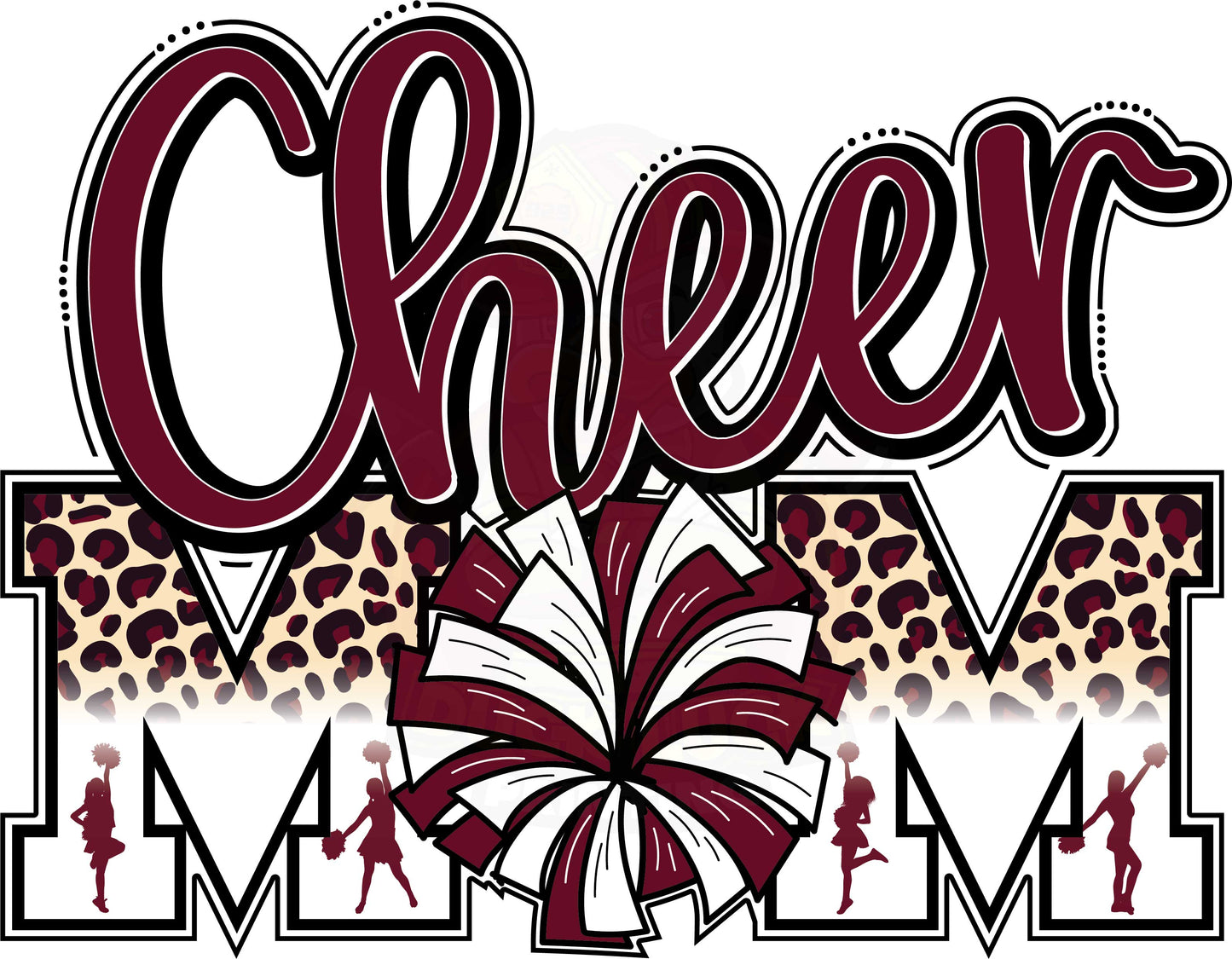 Cheer Mom Maroon Leopard TSHIRT