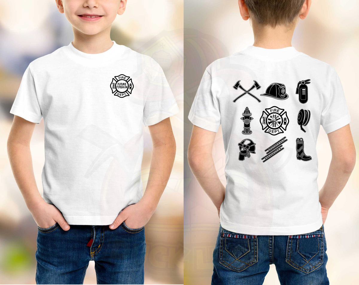 Copy of Future Fireman - Front and Back Shirt, Fire related tools