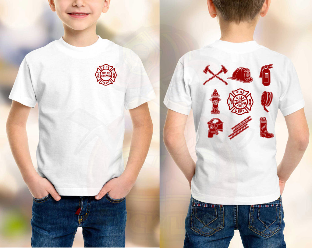 Copy of Future Fireman - Front and Back Shirt, Fire related tools