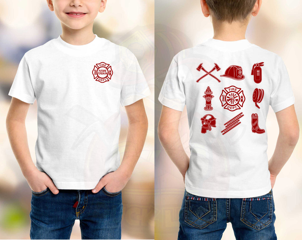 Copy of Future Fireman - Front and Back Shirt, Fire related tools