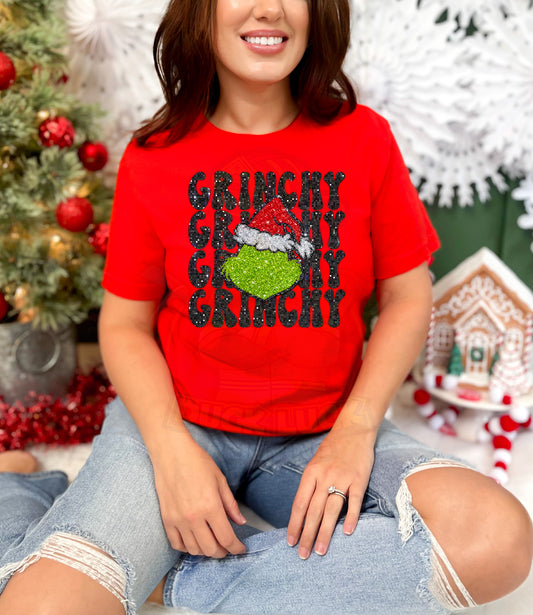 Green Guy_Grinchy_Faux Sequins_TShirt