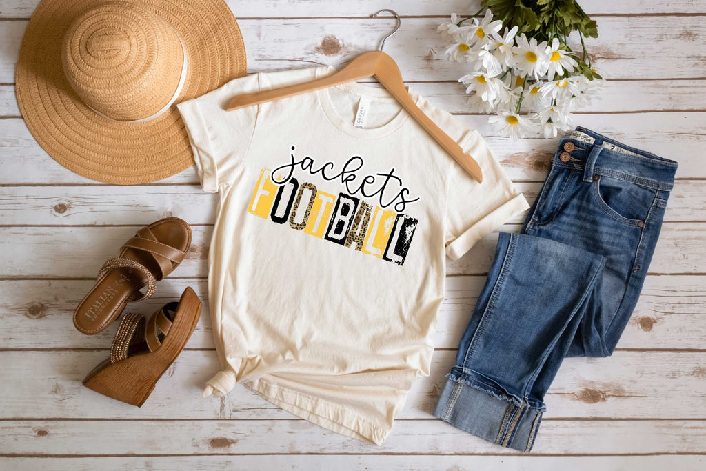 Jackets Football Black and Gold TShirt