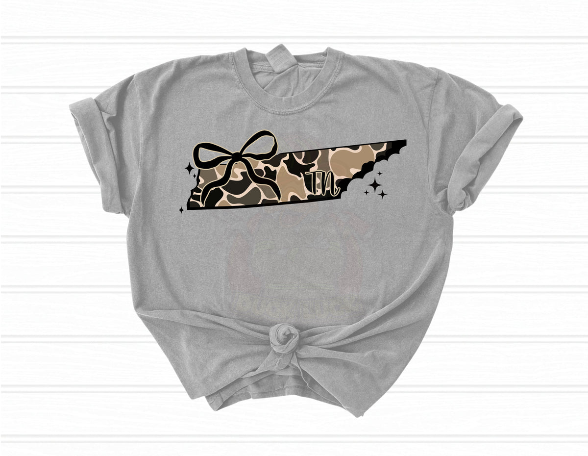 TN State Camo with Bow Shirt