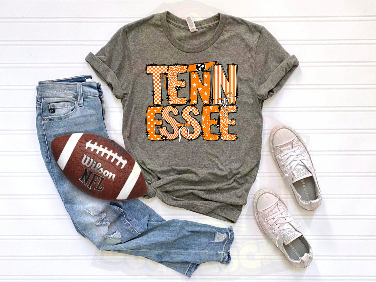 Tennessee Word Art_Orange Shirt