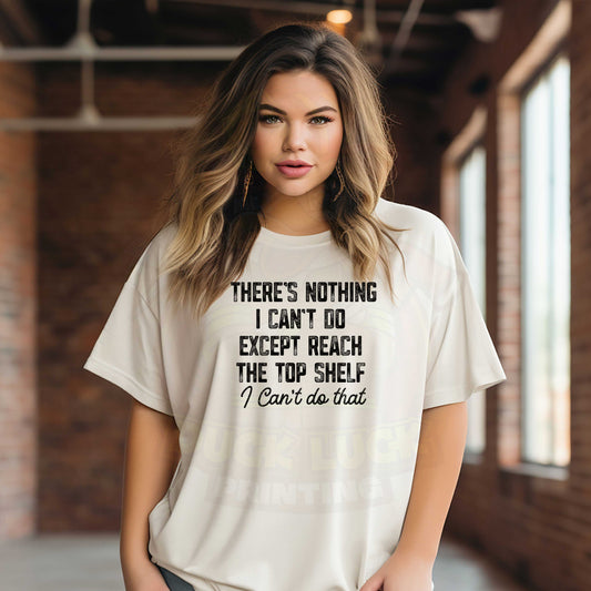 There is nothing I cannot do, except reach the top shelf, I cannot do that_shirt