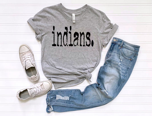 Indians Typography School Spirit Shirt