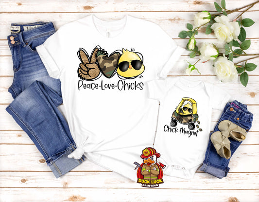 Peace Love Chicks Adult Tee