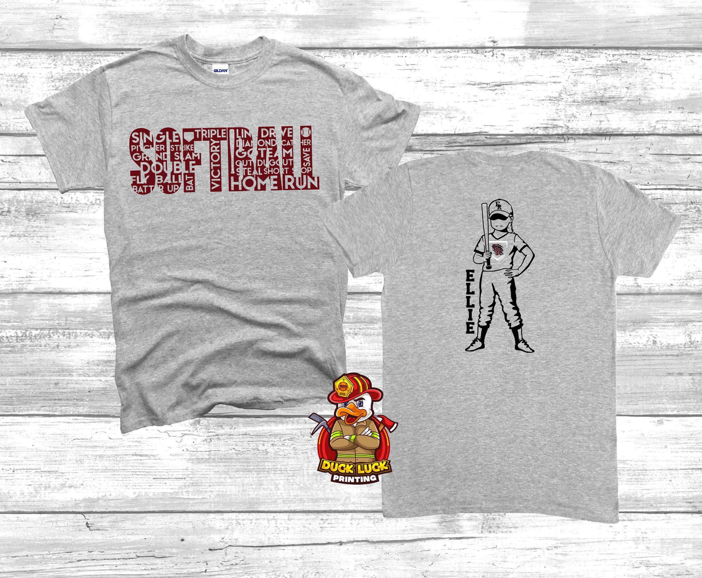 Softball (Red Ink) Cut-Out Player Tee